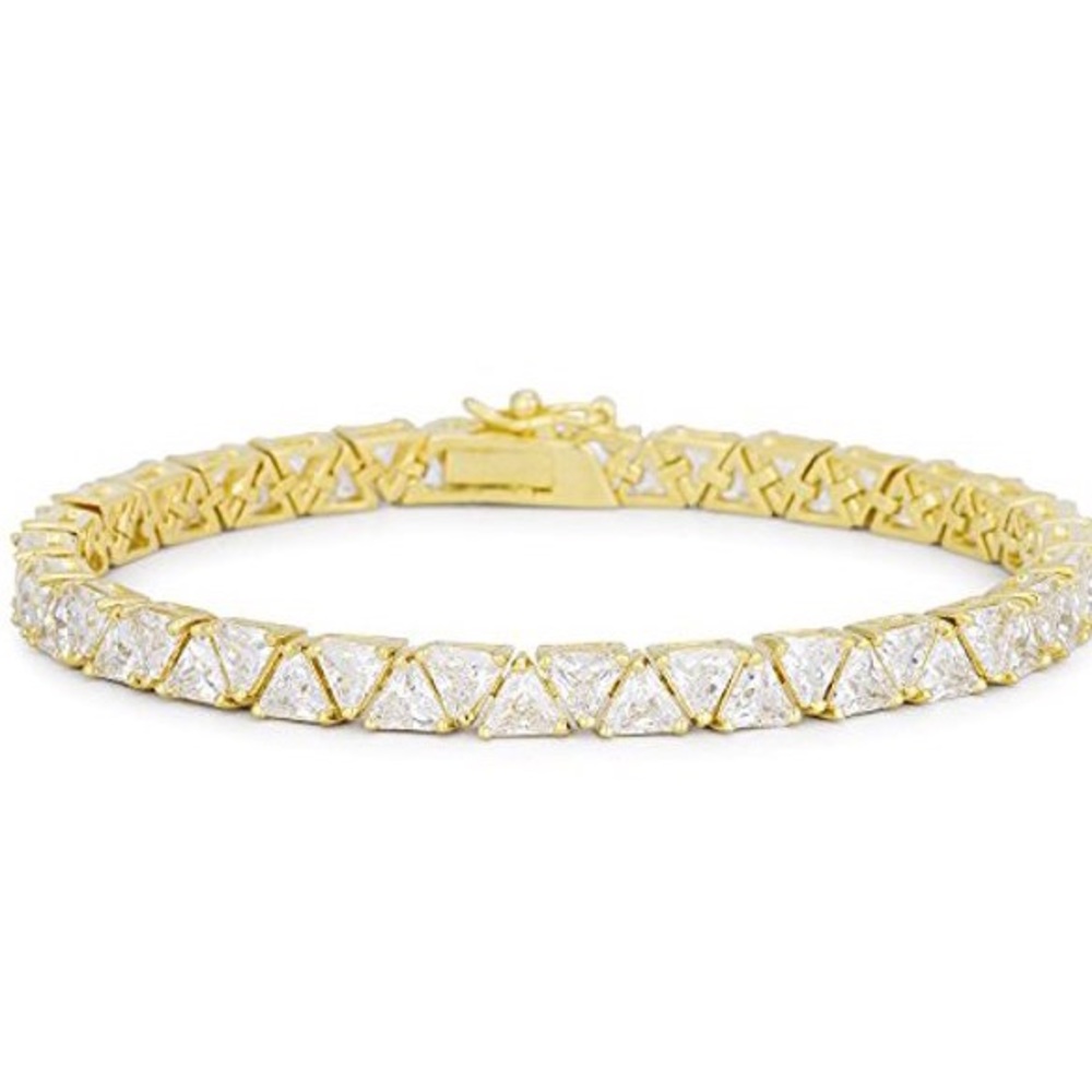 18k 13ct Trillion Tennis Bracelet - Picture 3 of 16